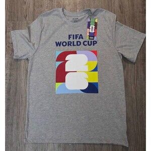2026 FIFA World Cup soccer t-shirt in grey size Large World Cup Logo NEW W/tags